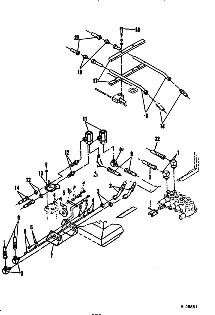 Схема запчастей Bobcat BREAKERS - BREAKER (Hydraulic Circuitry) (1250X) (2500) (Use on 100 504911001 - 11999) Экскаваторы