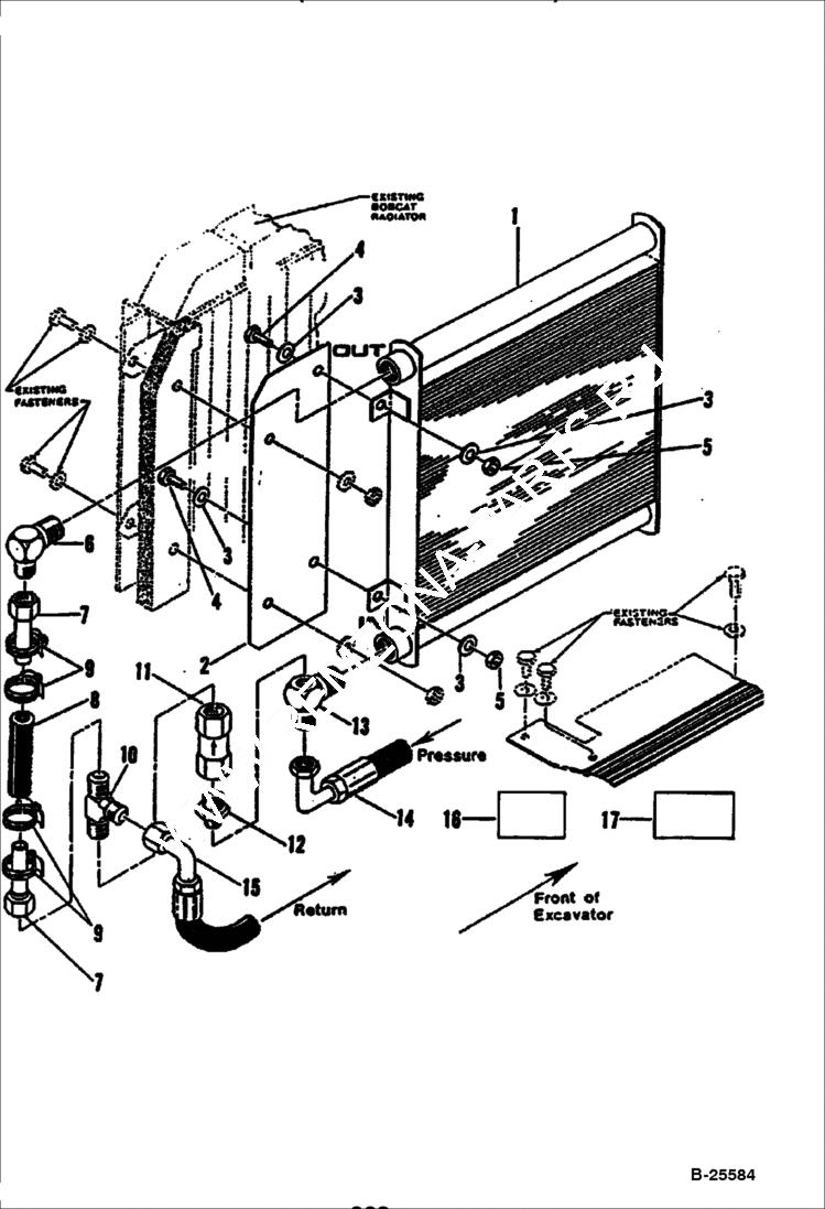 Схема запчастей Bobcat 100 - HYDRAULIC BREAKER (1250X & 2500) (Cooler) STANLEY KITS