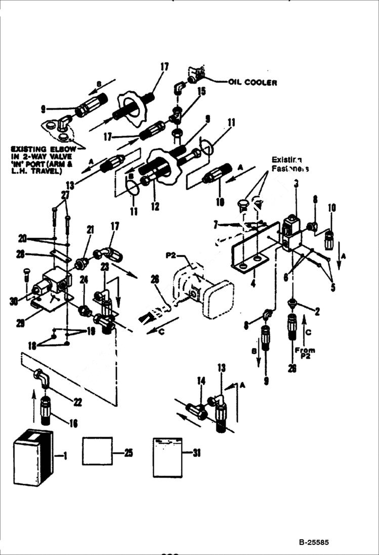 Схема запчастей Bobcat 100 - HYDRAULIC BREAKER (1250X & 2500) (Hydraulic Circuitry) STANLEY KITS