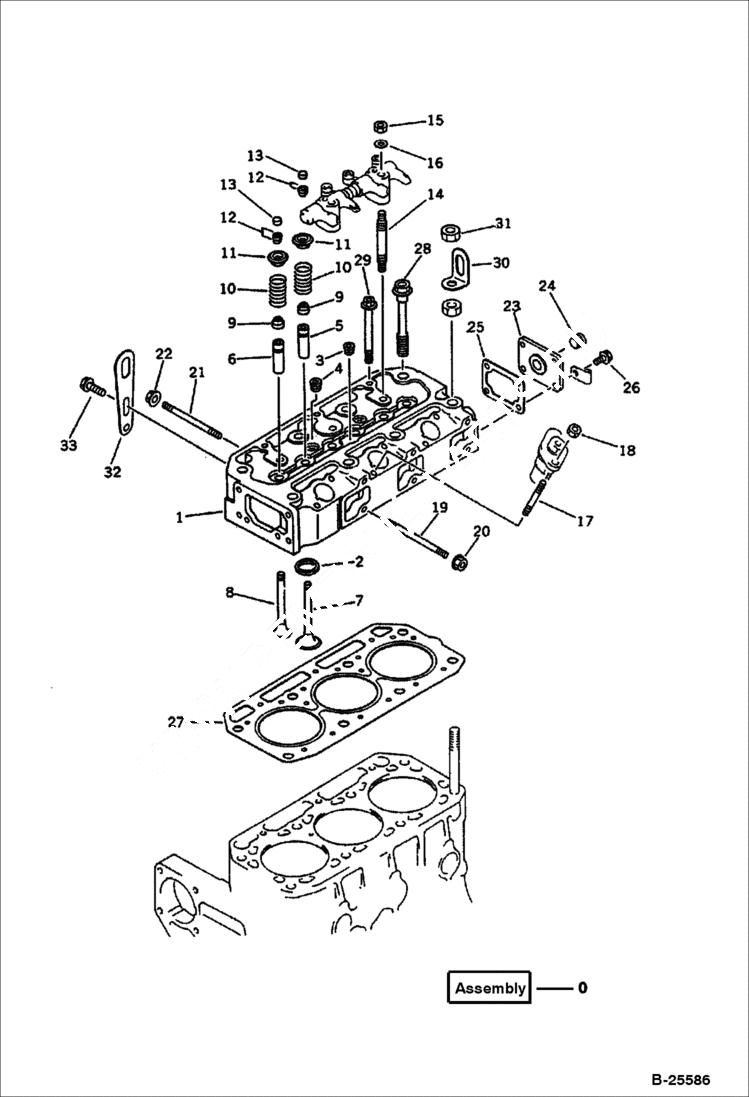 Схема запчастей Bobcat 100 - CYLINDER HEAD CYLINDER HEAD