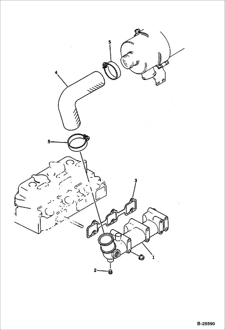 Схема запчастей Bobcat 100 - AIR INTAKE MANIFOLD AND CONNECTION CYLINDER HEAD