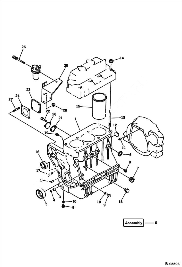 Схема запчастей Bobcat 100 - CYLINDER BLOCK CYLINDER BLOCK