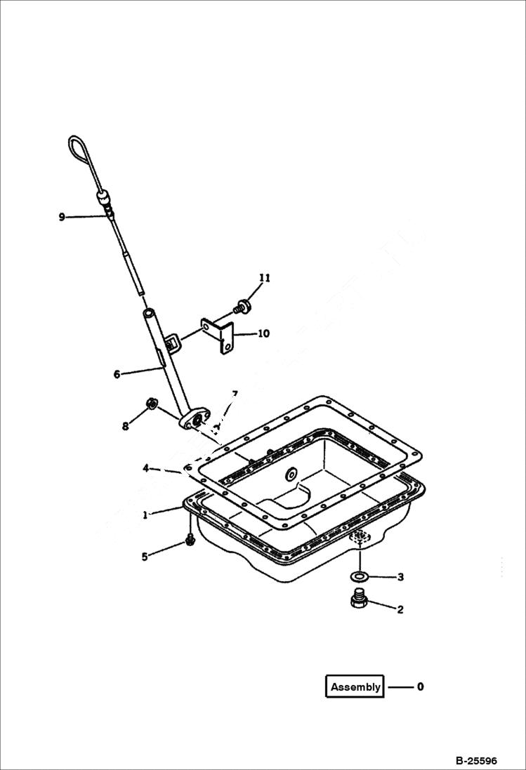 Схема запчастей Bobcat 100 - OIL PAN (ENGINE NO. 25919-35225) CYLINDER BLOCK