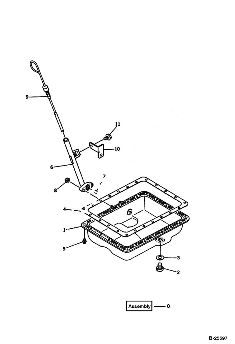 Схема запчастей Bobcat 100 - OIL PAN (ENGINE NO. 35226 & ABV.) CYLINDER BLOCK