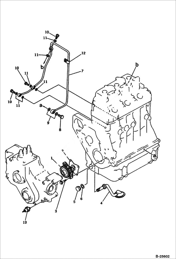 Схема запчастей Bobcat 100 - LUBRICATING OIL PUMP AND PIPING LUBRICATING OIL SYSTEM