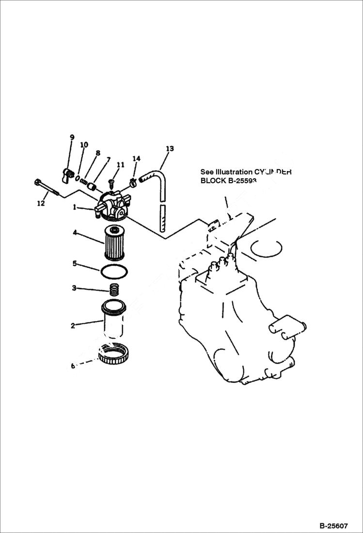 Схема запчастей Bobcat 100 - FUEL FILTER FUEL SYSTEM