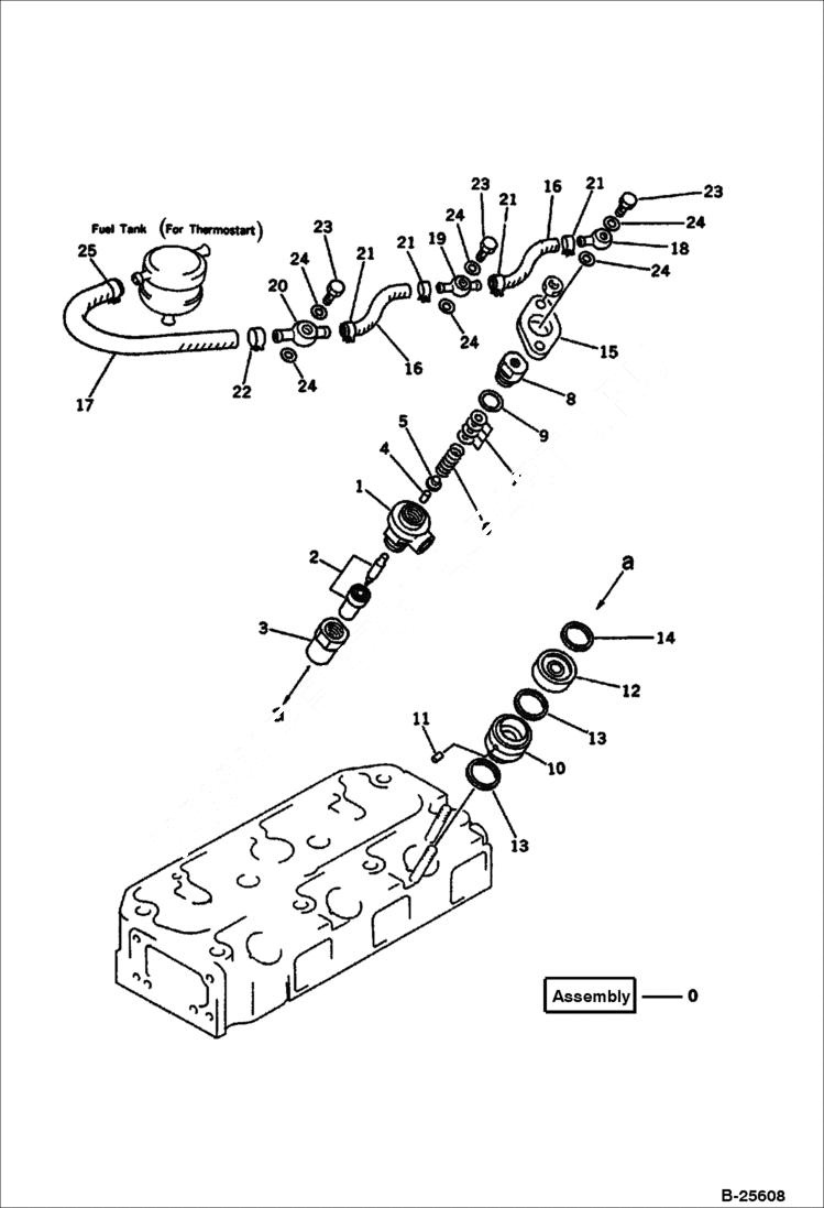 Схема запчастей Bobcat 100 - FUEL NOZZLE AND SPILL HOSE FUEL SYSTEM