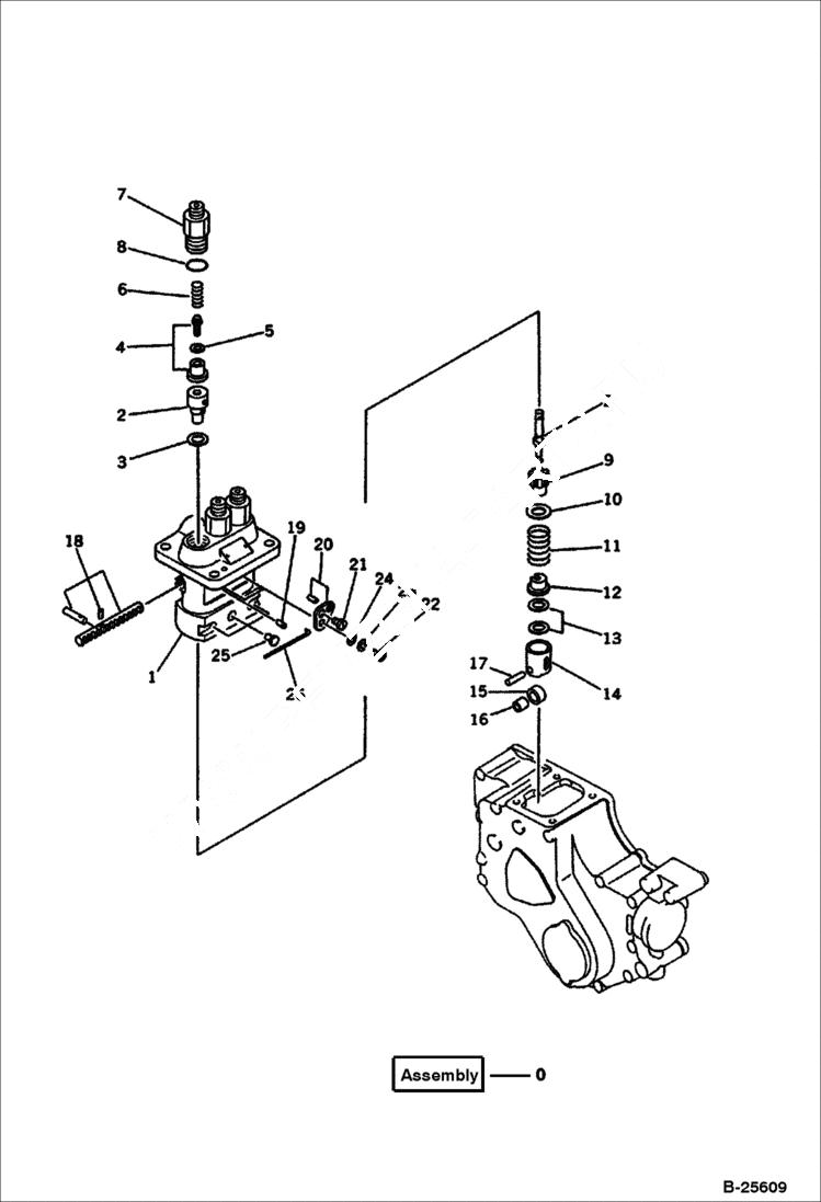 Схема запчастей Bobcat 100 - FUEL INJECTION PUMP FUEL SYSTEM