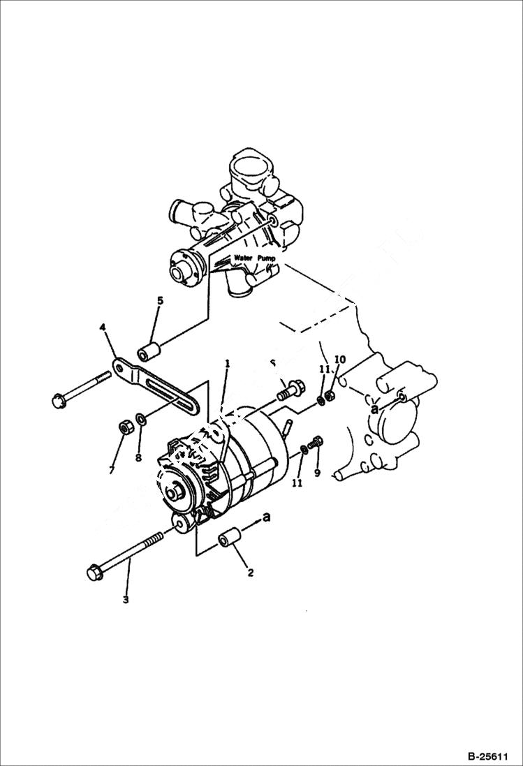 Схема запчастей Bobcat 100 - ALTERNATOR AND MOUNTING ELECTRICAL SYSTEM