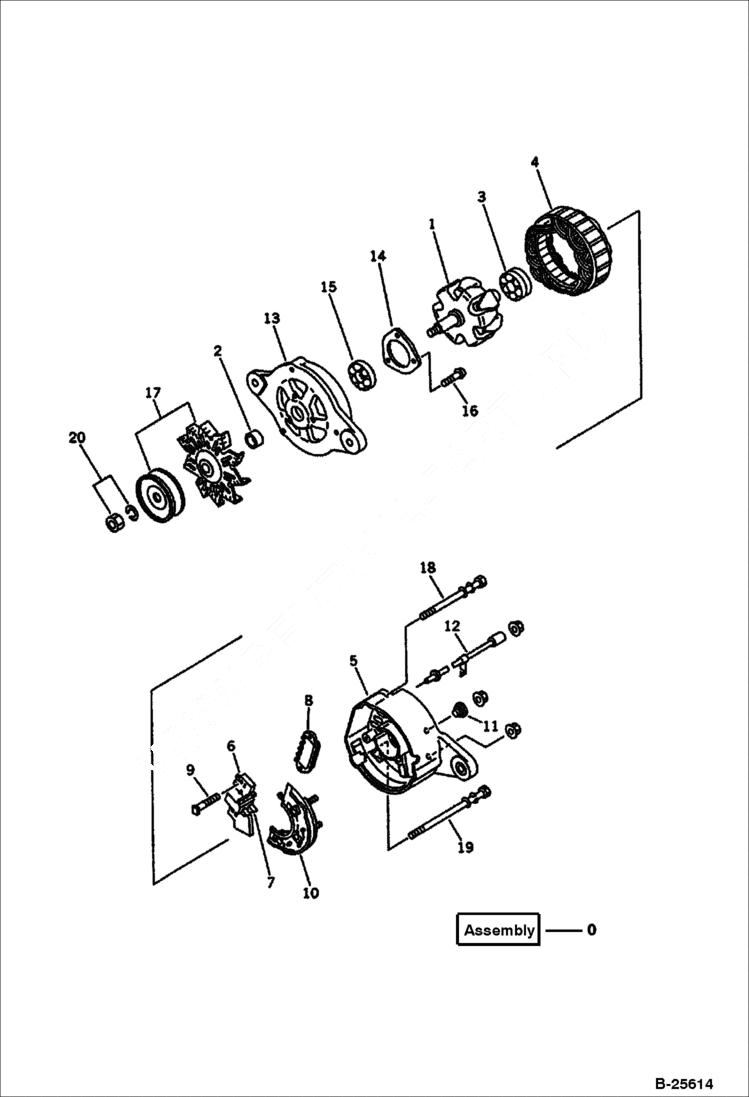 Схема запчастей Bobcat 100 - ALTERNATOR ELECTRICAL SYSTEM