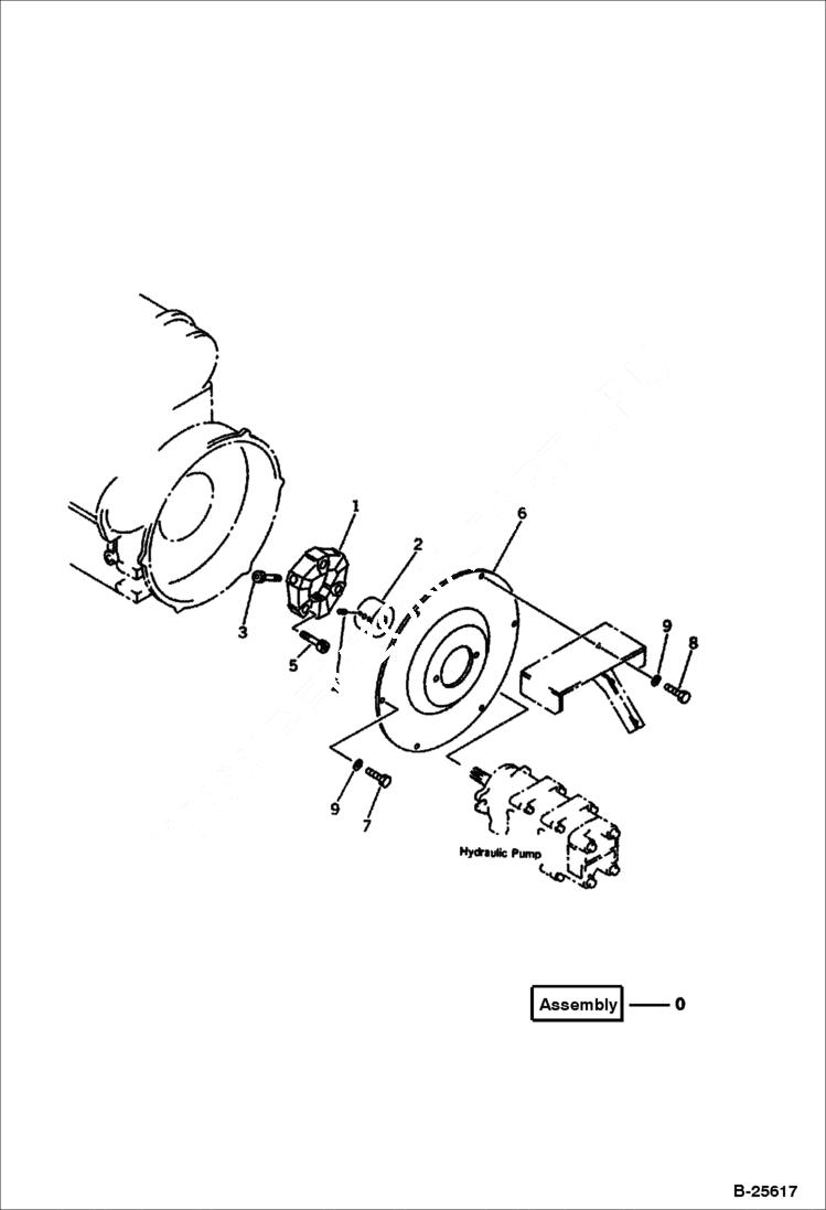 Схема запчастей Bobcat 100 - POWER TAKE OFF ENGINE RELATED PARTS AND ELECTRICAL SYSTEM