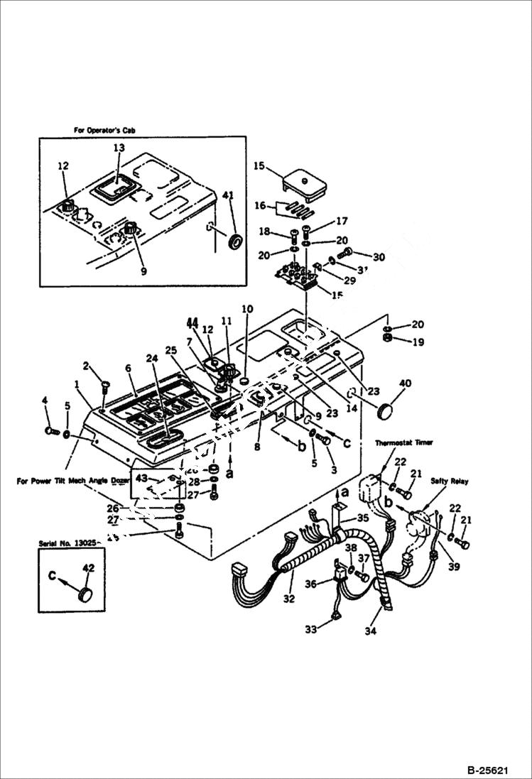 Схема запчастей Bobcat 100 - INSTRUMENT PANEL ENGINE RELATED PARTS AND ELECTRICAL SYSTEM