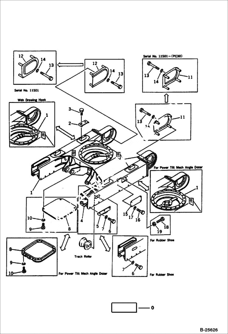 Схема запчастей Bobcat 100 - TRACK FRAME UNDERCARRIAGE