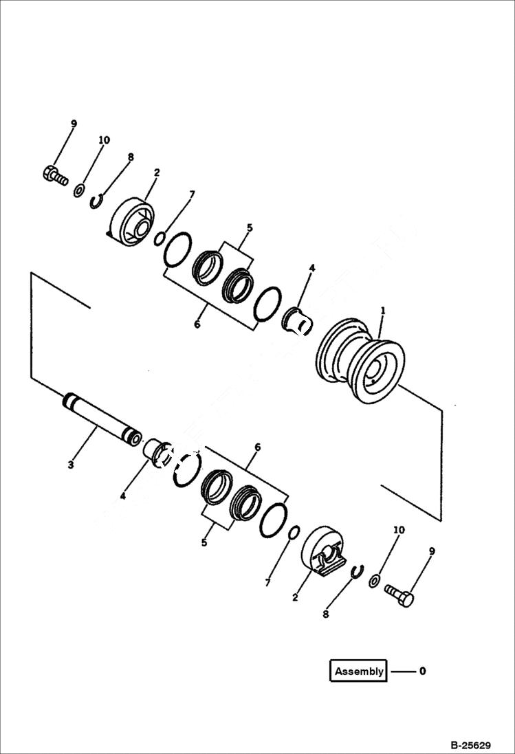 Схема запчастей Bobcat 100 - TRACK ROLLER UNDERCARRIAGE