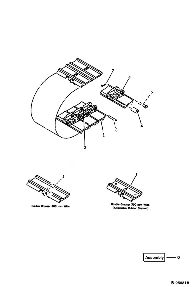 Схема запчастей Bobcat 100 - TRACK SHOE (DOUBLE GROUSER) (400MM WIDE) UNDERCARRIAGE