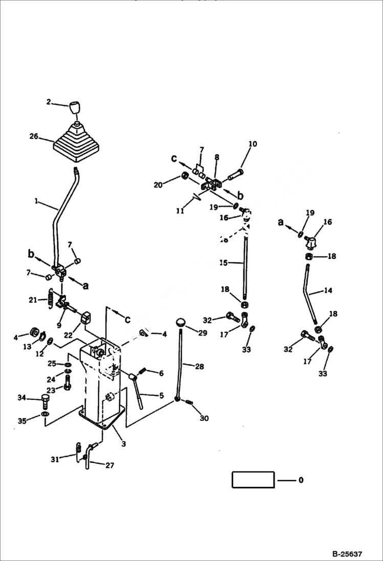 Схема запчастей Bobcat 100 - WORK EQUIPMENT CONTROL LEVER (1/2) (FOR I.S.O. PATTERN) Komatsu S/N 13025 & Abv. CONTROL SYSTEM AND REVOLVING FRAME