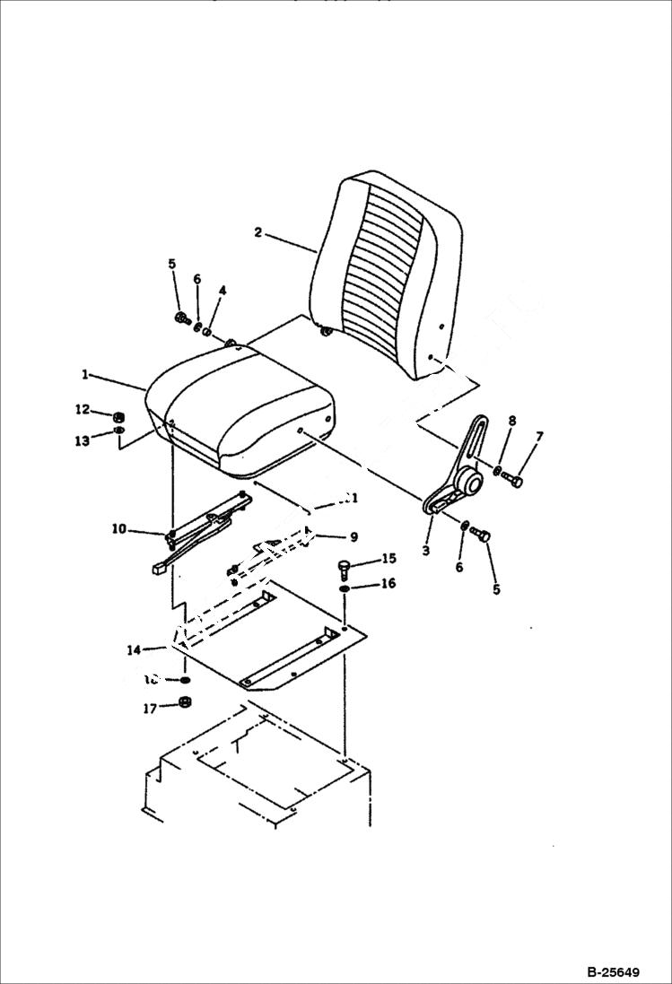 Схема запчастей Bobcat 100 - OPERATORS SEAT (FOR CAB) Komatsu S/N 10001-13024 GUARD