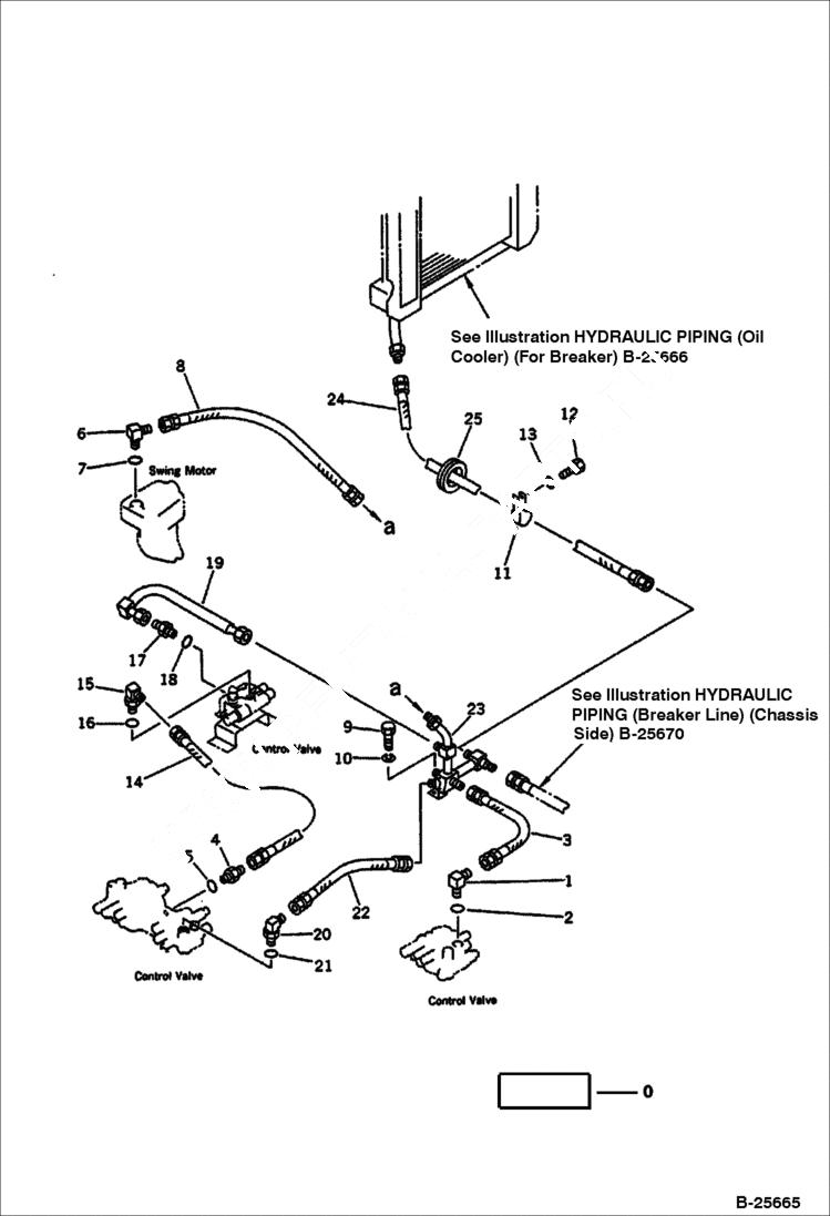 Схема запчастей Bobcat 100 - HYDRAULIC PIPING (RETURN) (FOR BREAKER) WORK EQUIPMENT CONTROL SYSTEM