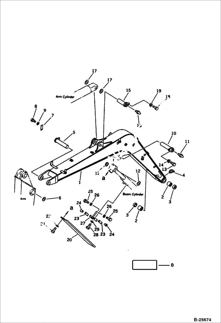 Схема запчастей Bobcat 100 - BOOM (FOR ATTACHMENT SPEC.) WORK EQUIPMENT