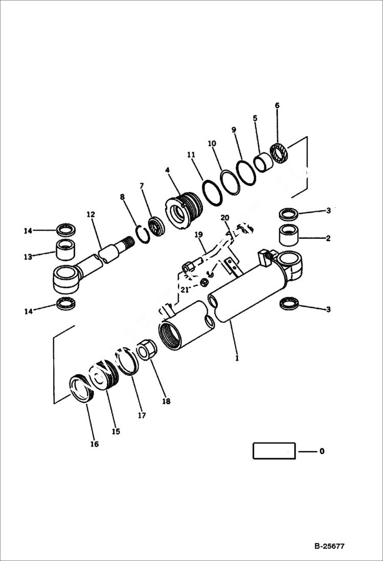 Схема запчастей Bobcat 100 - SWING CYLINDER WORK EQUIPMENT