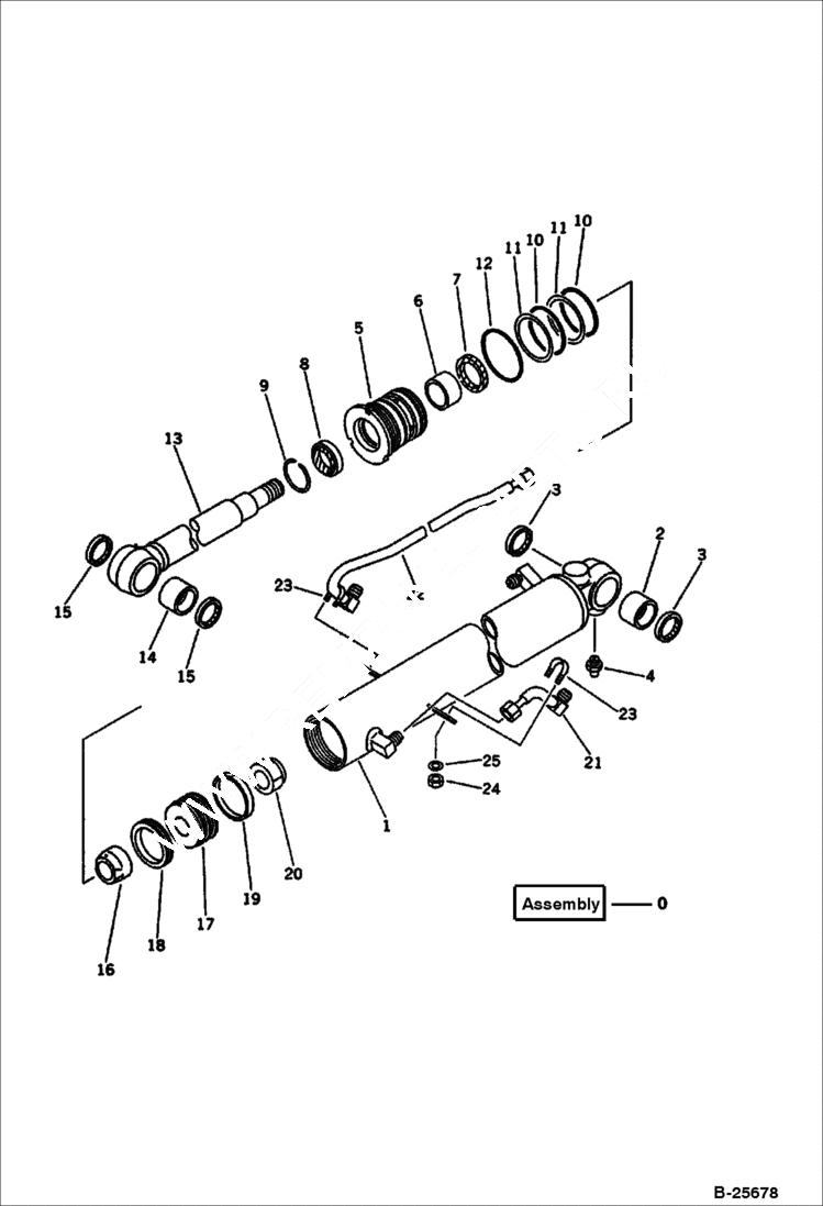 Схема запчастей Bobcat 100 - BOOM CYLINDER (FOR CAB) WORK EQUIPMENT