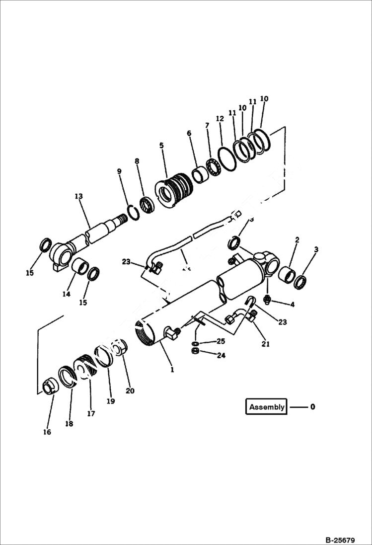 Схема запчастей Bobcat 100 - BOOM CYLINDER (FOR CANOPY) WORK EQUIPMENT