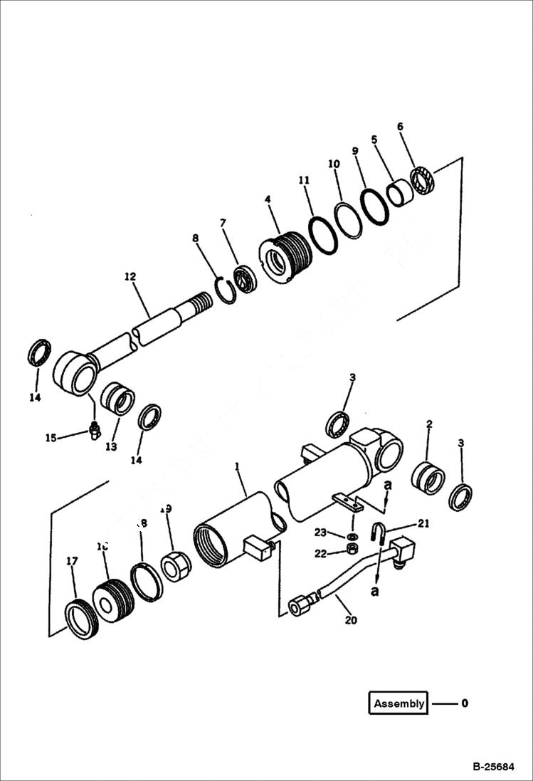 Схема запчастей Bobcat 100 - BUCKET CYLINDER WORK EQUIPMENT