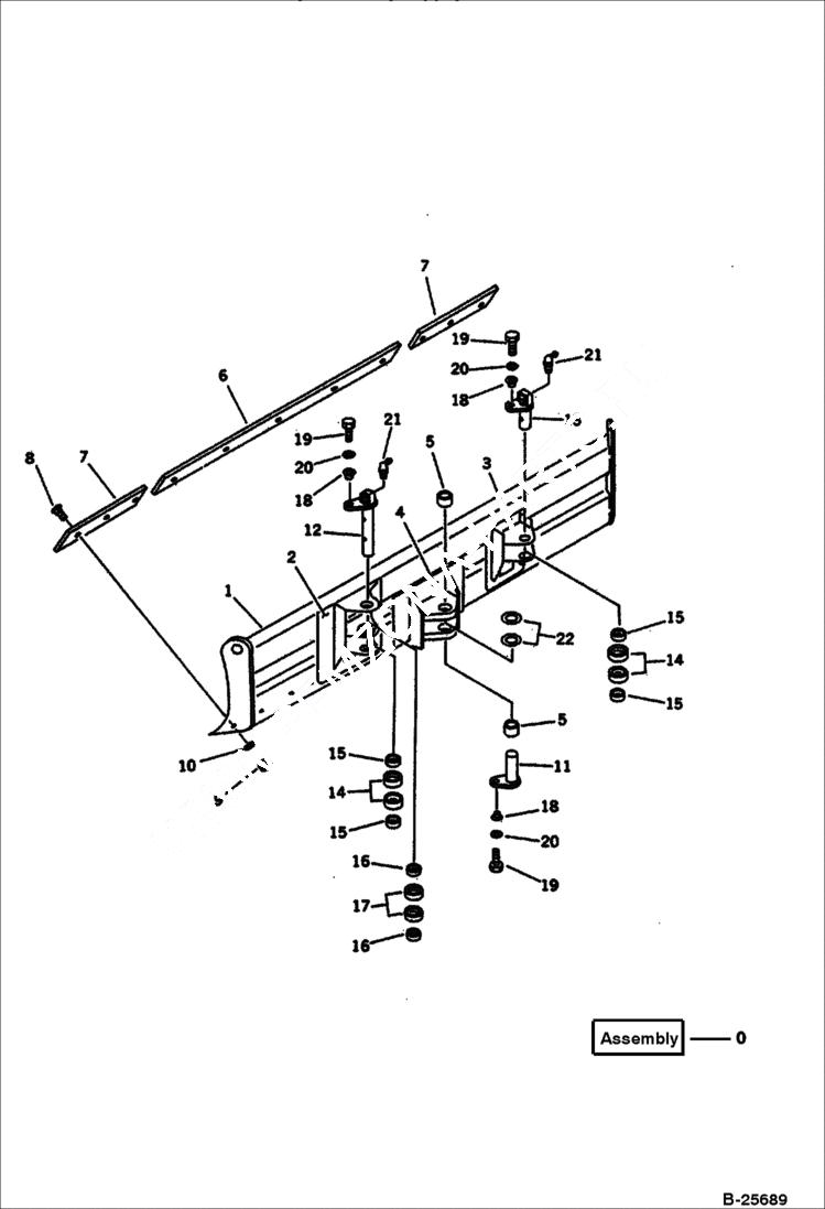 Схема запчастей Bobcat 100 - BLADE (FOR POWER TILT MECH. ANGLE DOZER) Komatsu S/N 13025 & Abv. WORK EQUIPMENT