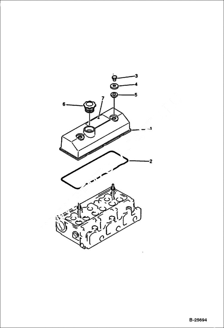 Схема запчастей Bobcat 116 - CYLINDER HEAD COVER CYLINDER HEAD