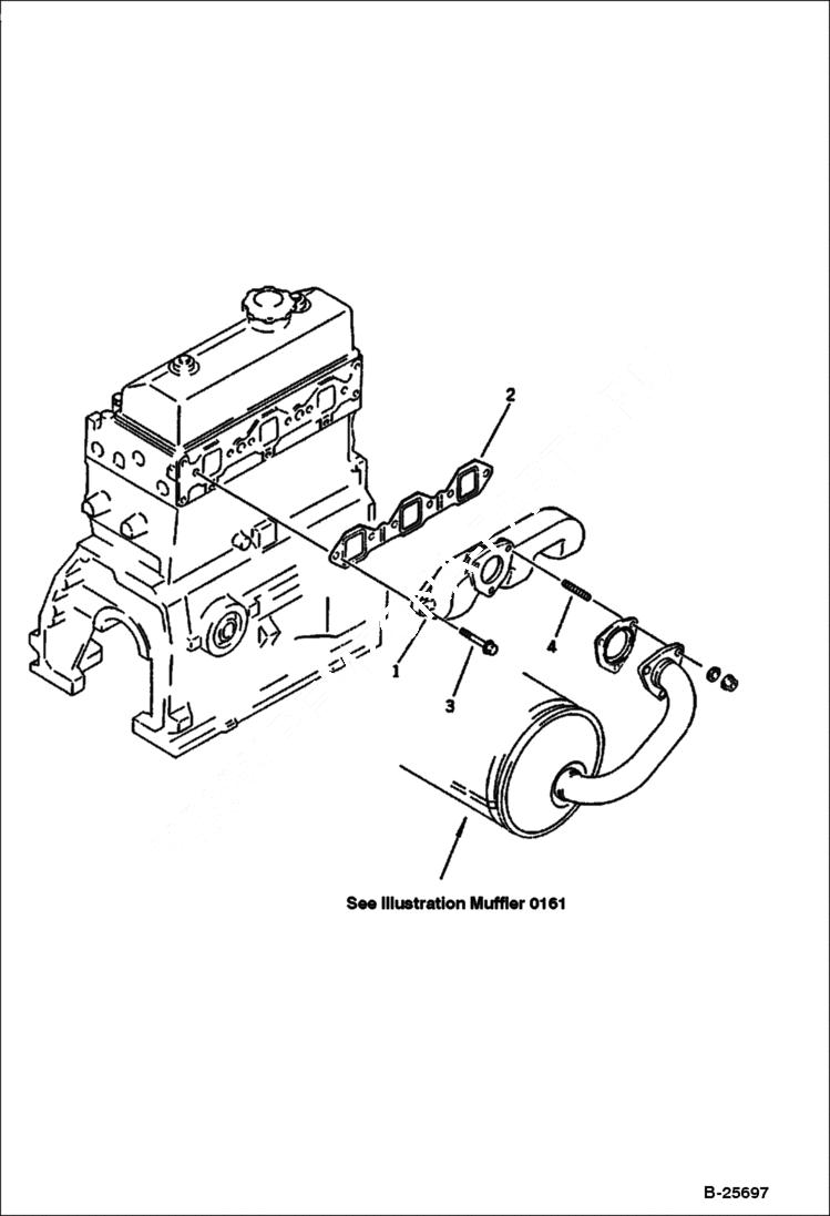 Схема запчастей Bobcat 116 - EXHAUST MANIFOLD CYLINDER HEAD