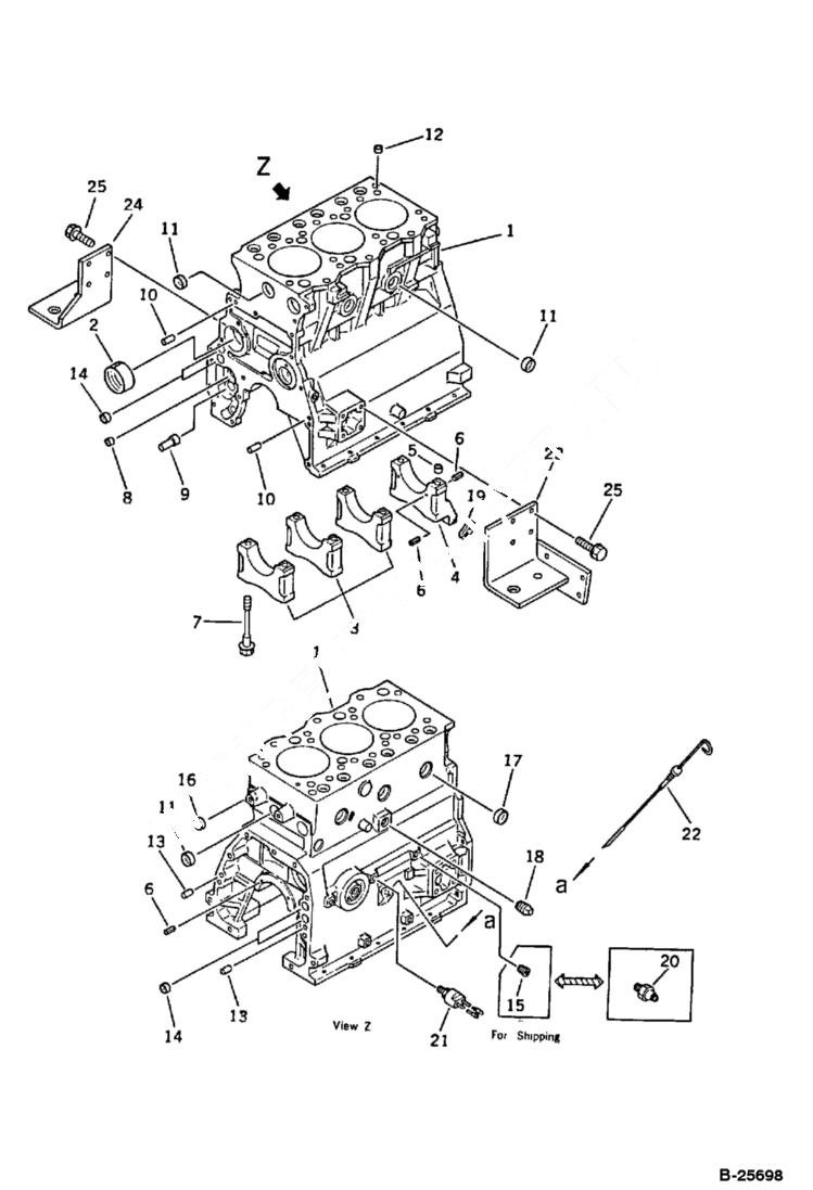 Схема запчастей Bobcat 116 - CYLINDER BLOCK CYLINDER BLOCK