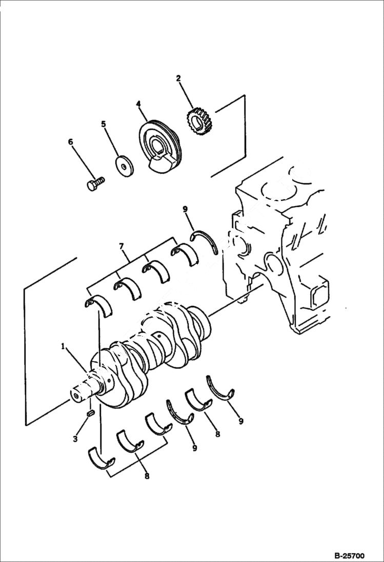 Схема запчастей Bobcat 116 - CRANKSHAFT CYLINDER BLOCK