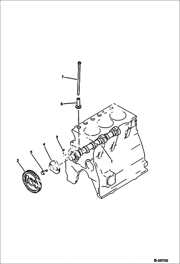 Схема запчастей Bobcat 116 - CAMSHAFT AND TAPPETS CYLINDER BLOCK