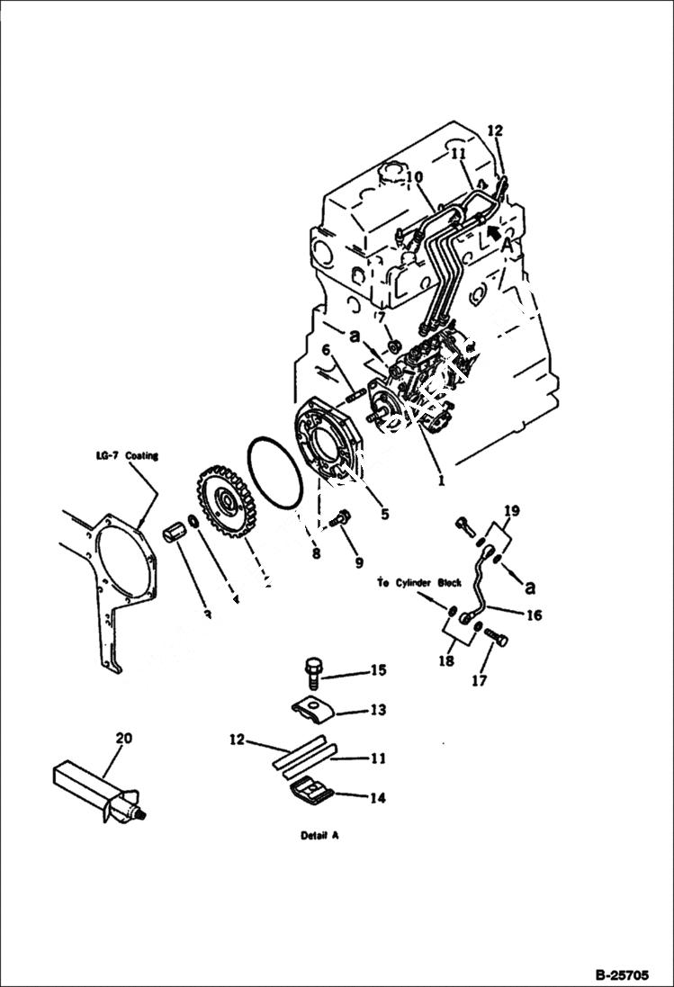 Схема запчастей Bobcat 116 - FUEL INJECTION PUMP AND PIPING FUEL SYSTEM