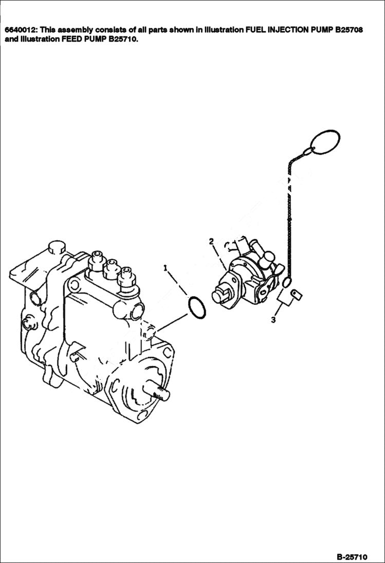 Схема запчастей Bobcat 116 - FEED PUMP FUEL SYSTEM