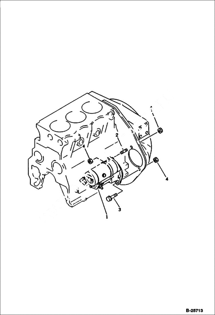 Схема запчастей Bobcat 116 - STARTER MOTOR AND MOUNTING ELECTRICAL SYSTEM