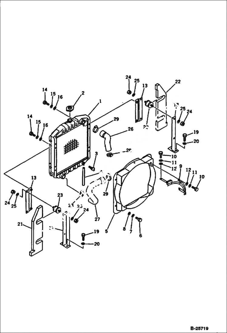 Схема запчастей Bobcat 116 - RADIATOR AND PIPING ENGINE RELATED PARTS AND ELECTRICAL SYSTEM