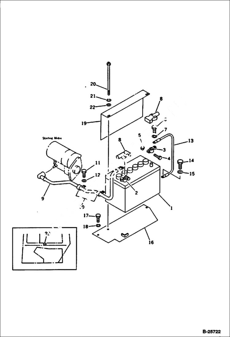 Схема запчастей Bobcat 116 - BATTERY FOR COLD WEATHER ENGINE RELATED PARTS AND ELECTRICAL SYSTEM