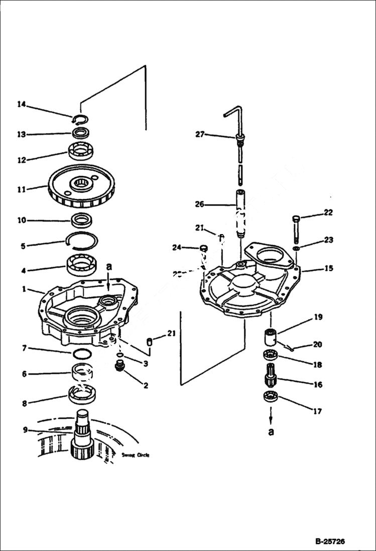 Схема запчастей Bobcat 116 - SWING MACHINERY SWING AND FINAL DRIVE