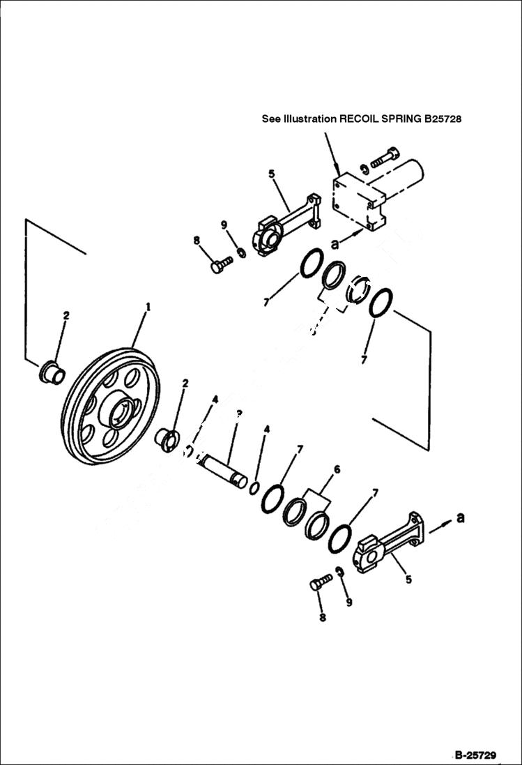 Схема запчастей Bobcat 116 - FRONT IDLER UNDERCARRIAGE