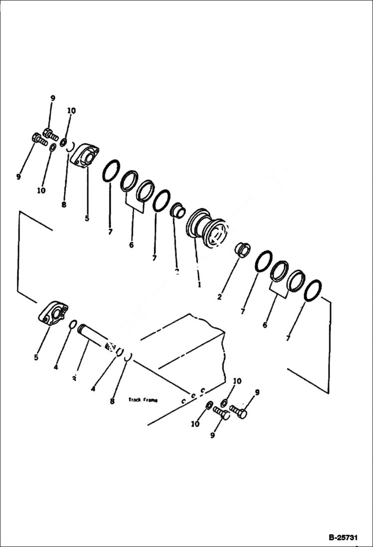 Схема запчастей Bobcat 116 - TRACK ROLLER UNDERCARRIAGE