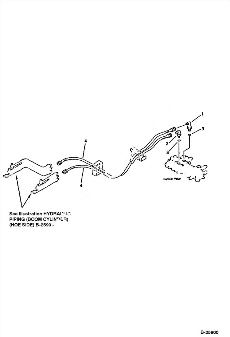 Схема запчастей Bobcat 116 - HYDRAULIC PIPING (BUCKET CYLINDER LINE) (CHASSIS SIDE) WORK EQUIPMENT CONTROL SYSTEM
