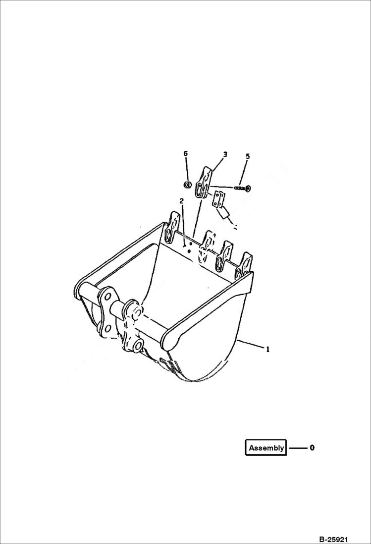 Схема запчастей Bobcat BUCKETS - BUCKET (0.16 Cubic Meters) (Mini 0.26 Cubic Meters)(116) (700 mm Wide) Экскаваторы