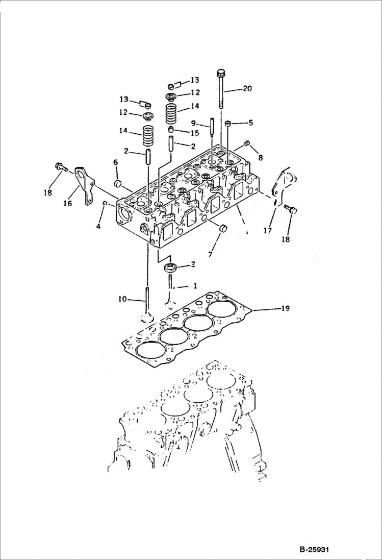 Схема запчастей Bobcat 130 - CYLINDER HEAD CYLINDER HEAD