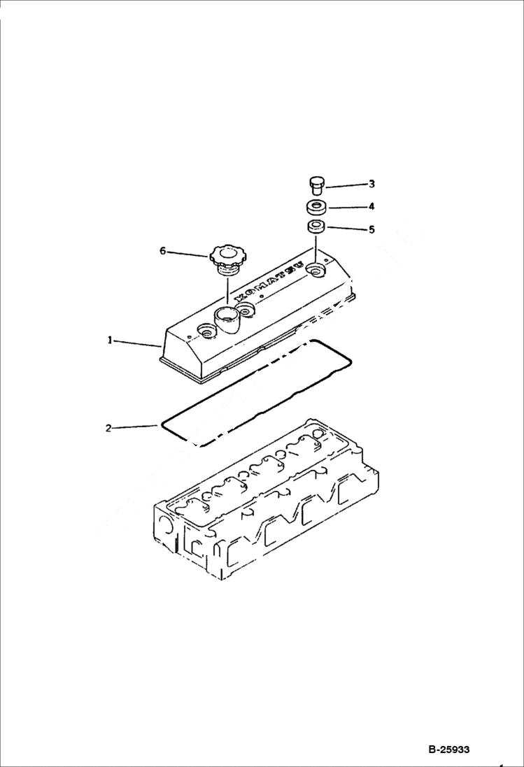 Схема запчастей Bobcat 130 - CYLINDER HEAD COVER CYLINDER HEAD