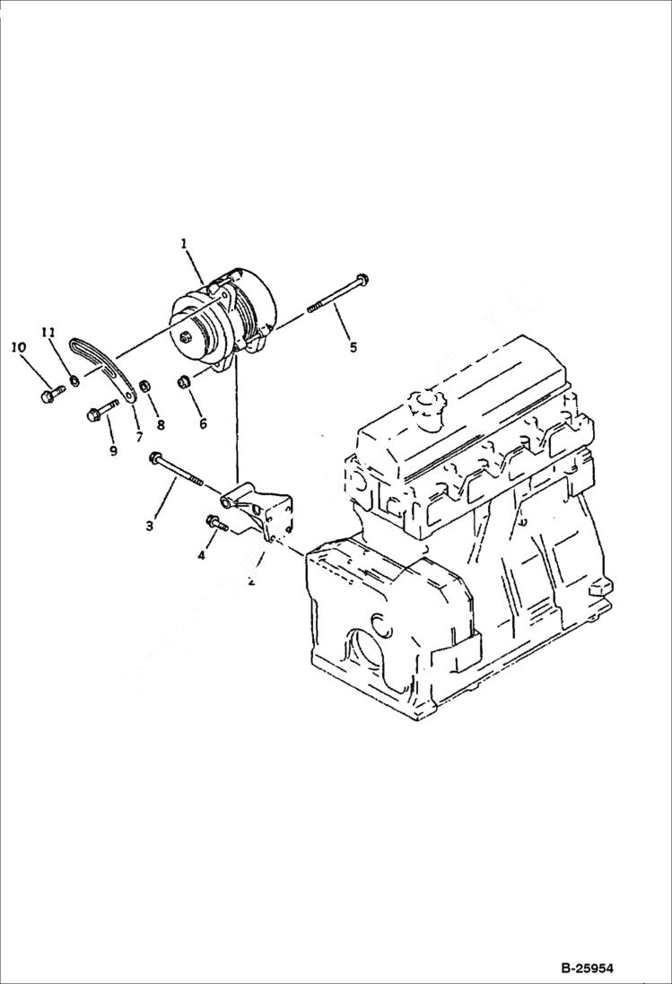 Схема запчастей Bobcat 130 - ALTERNATOR AND MOUNTING ( 15A ) ELECTRICAL SYSTEM