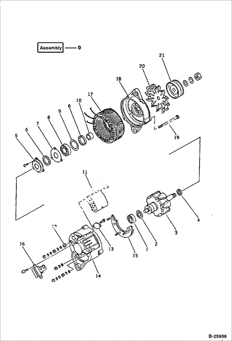 Схема запчастей Bobcat 130 - ALTERNATOR ( 15A ) ELECTRICAL SYSTEM