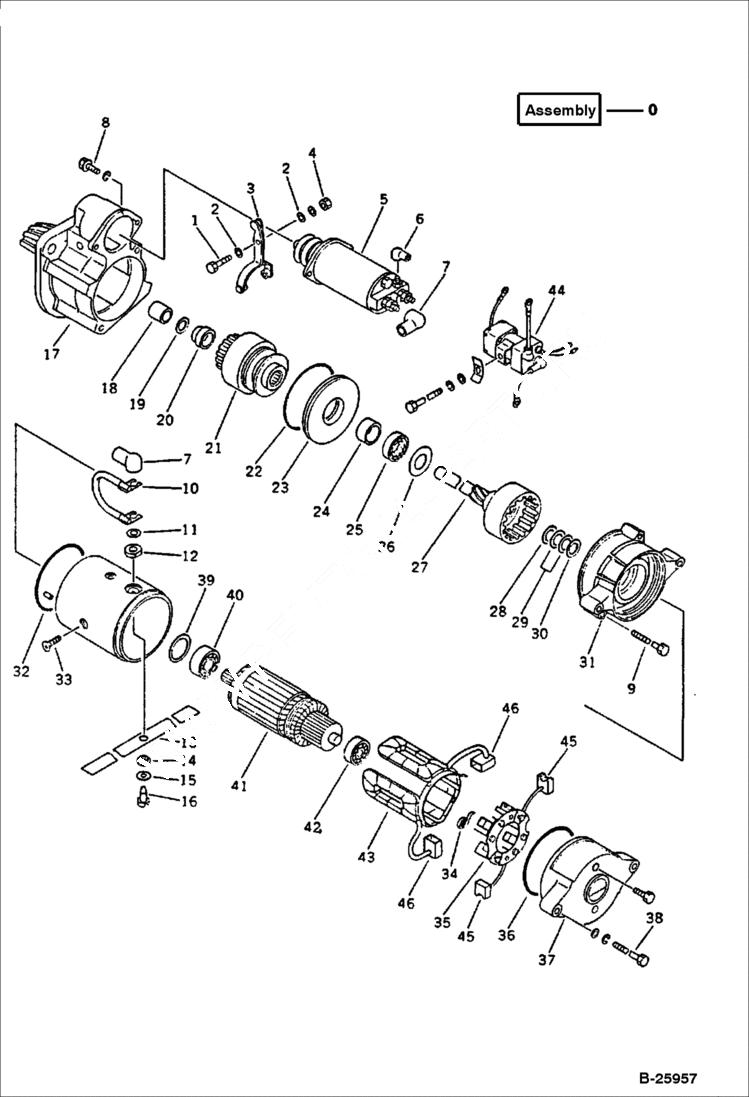 Схема запчастей Bobcat 130 - STARTING MOTOR (2.8 KW) ELECTRICAL SYSTEM