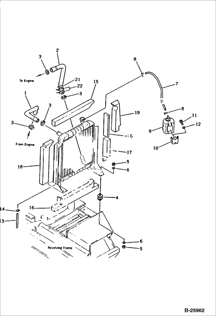 Схема запчастей Bobcat 130 - RADIATOR MOUNT AND PIPING ENGINE RELATED PARTS AND ELECTRICAL SYSTEM