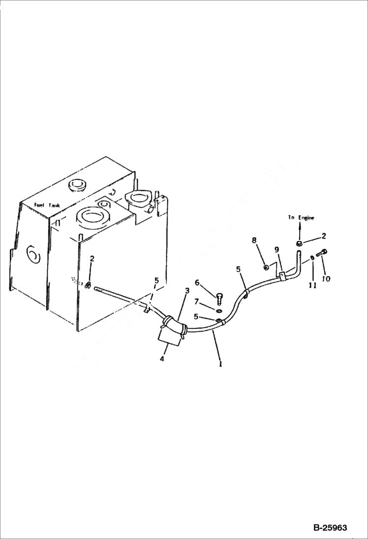 Схема запчастей Bobcat 130 - FUEL PIPING ENGINE RELATED PARTS AND ELECTRICAL SYSTEM